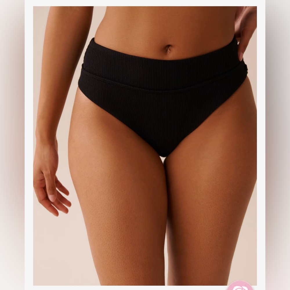 NWT la vie en rose TEXTURED MID WAIST BRAZILIAN BIKINI BOTTOM